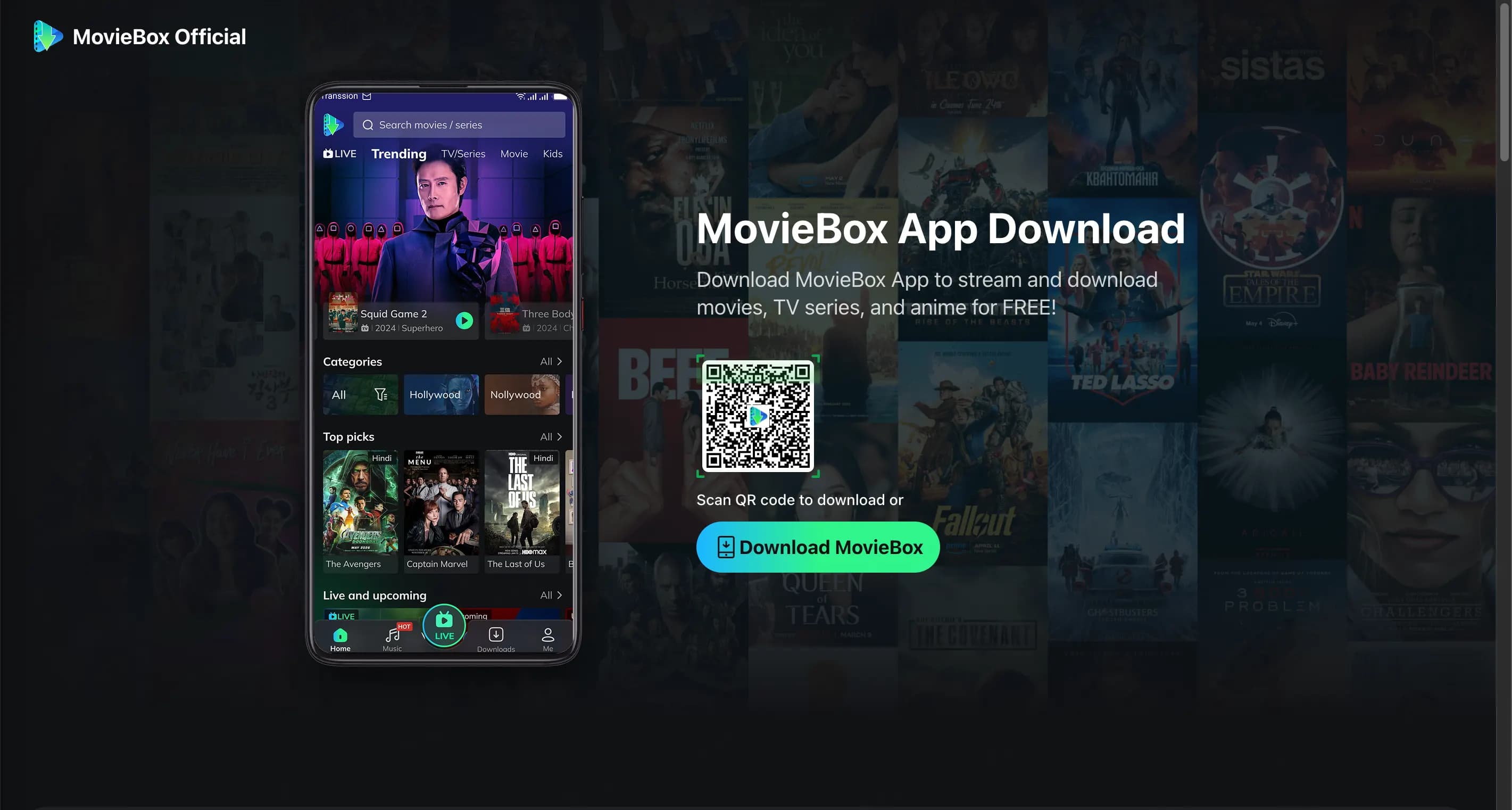 MovieBox Android APK install preview