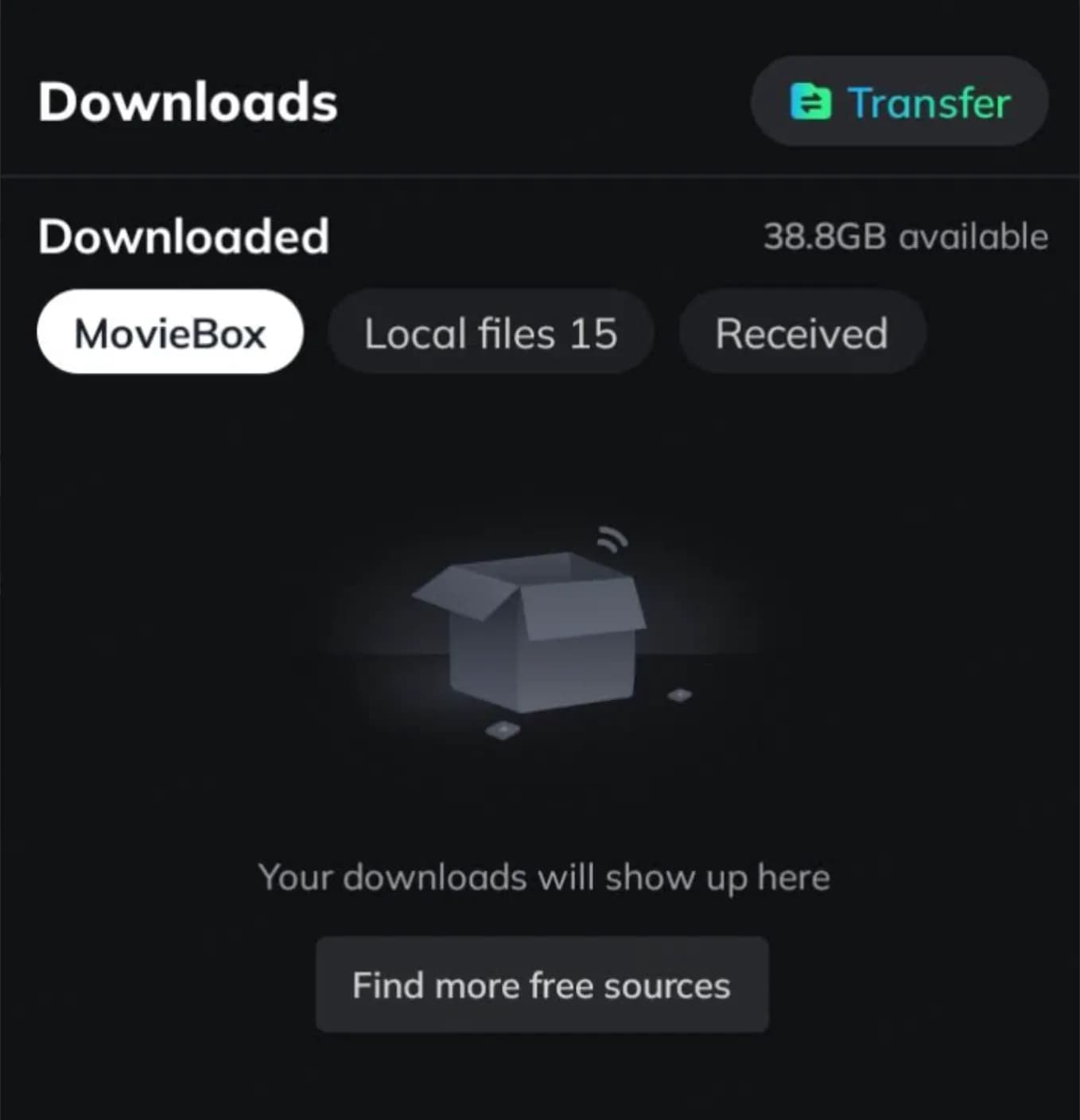MovieBox offline download management preview